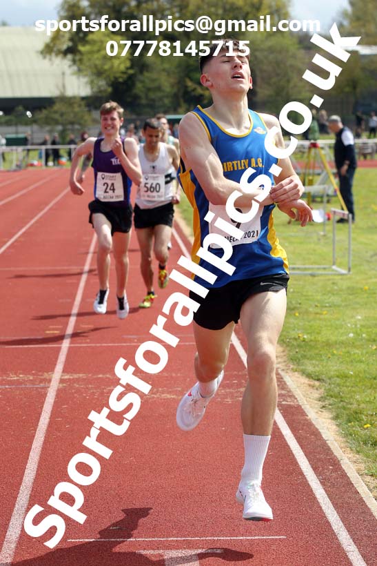 1500 metres, 2021 NECAA Middlesbrough Open Meting, Sunday, May 9th. Photo: David T. Hewitson/Sports for All Pics